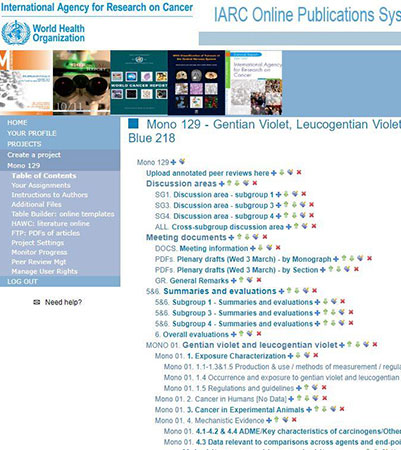 The IARC Online Publications System facilitates document management