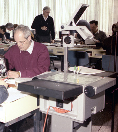 Overhead projector used in meetings